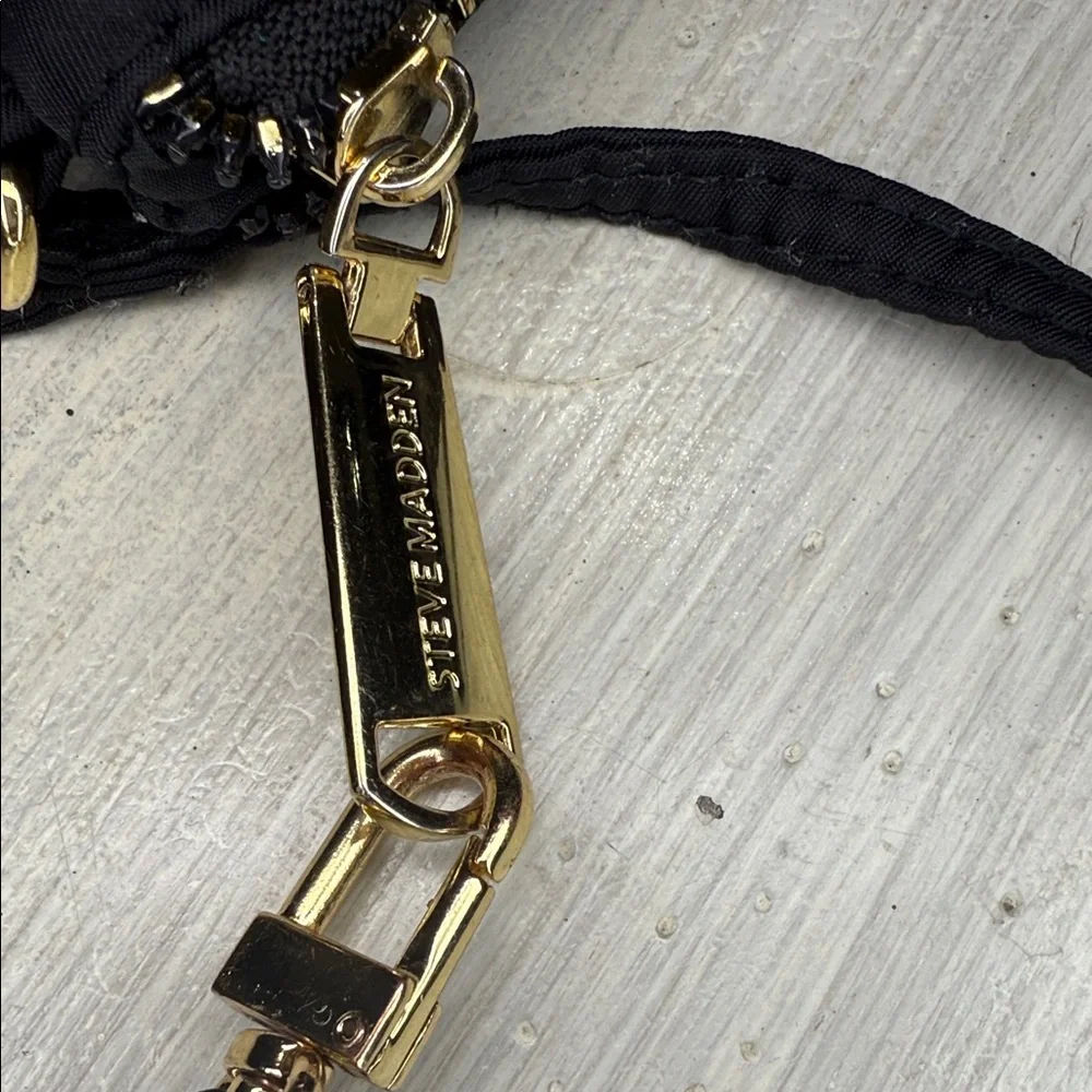 Steve Madden Black Pouch with Gold Accents